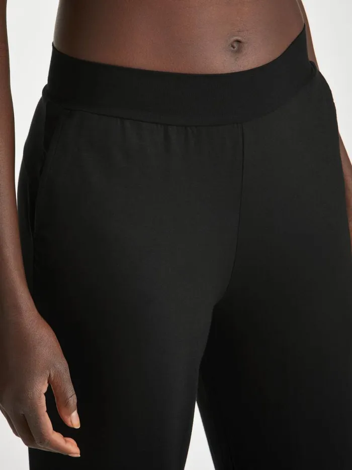Derek Rose Casual Pants Women Track Pants Basel Micro Modal Stretch Black