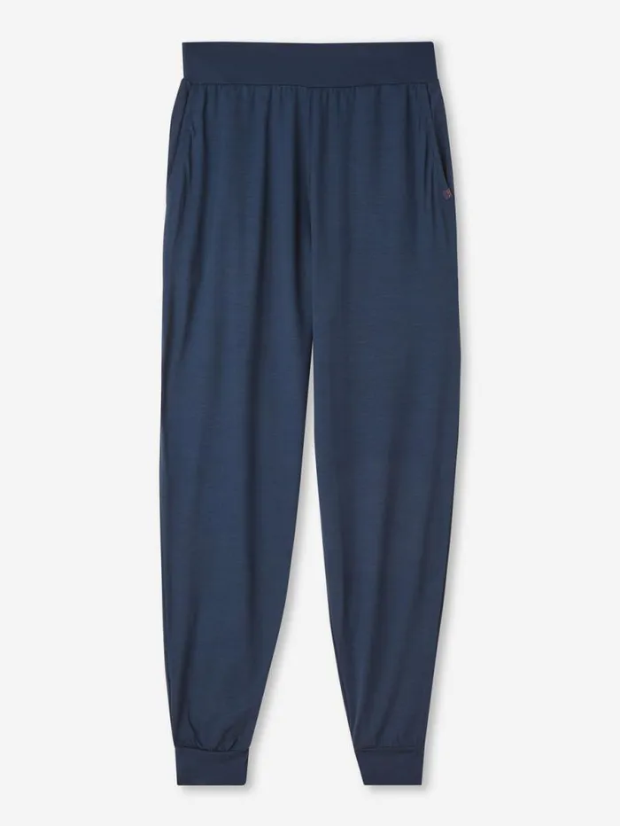 Derek Rose Casual Pants Women Track Pants Basel Micro Modal Stretch Navy