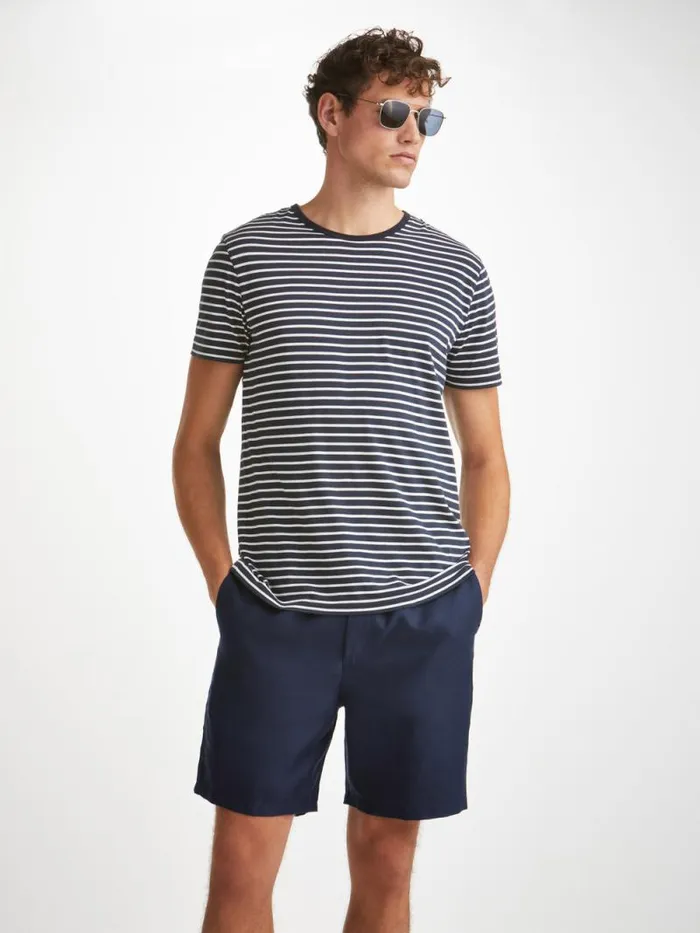 Derek Rose Casual Shorts Men Shorts Sydney 2 Linen Navy