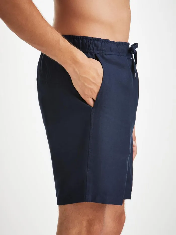 Derek Rose Casual Shorts Men Shorts Sydney 2 Linen Navy