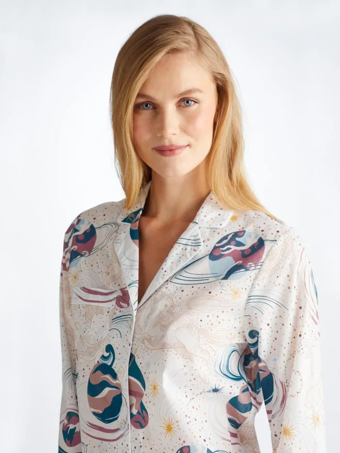 Derek Rose Cotton Pajamas Women Pajamas Ledbury 76 Cotton Batiste White