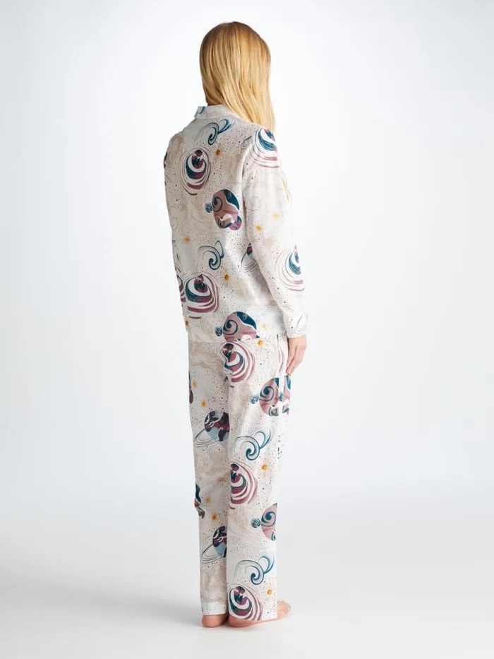 Derek Rose Cotton Pajamas Women Pajamas Ledbury 76 Cotton Batiste White