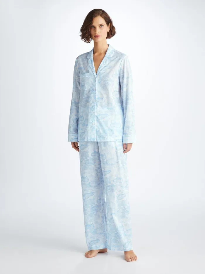 Derek Rose Cotton Pajamas Women Pajamas Ledbury 77 Cotton Batiste White