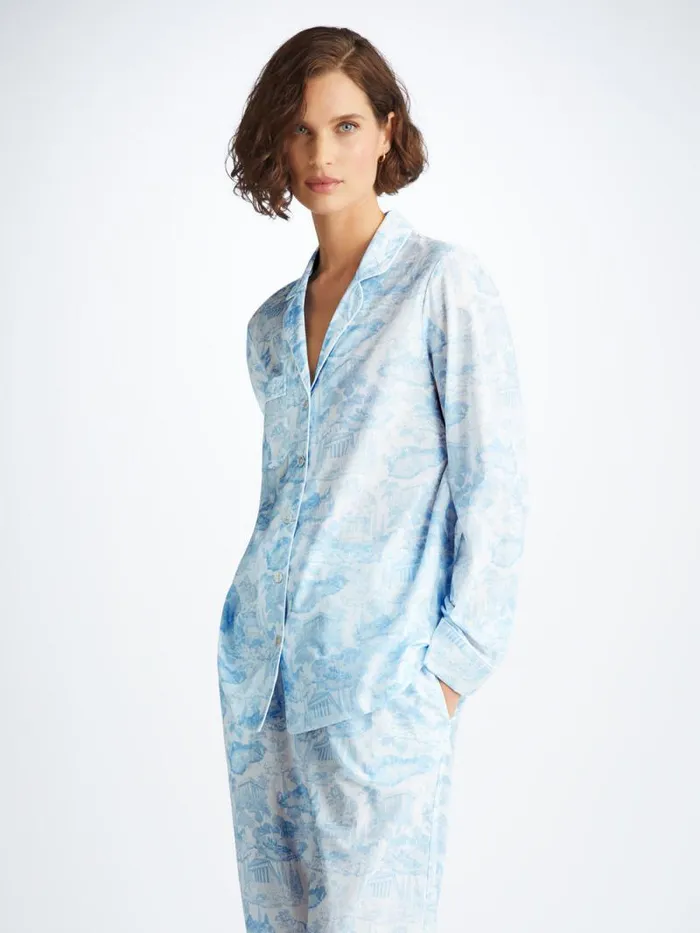 Derek Rose Cotton Pajamas Women Pajamas Ledbury 77 Cotton Batiste White