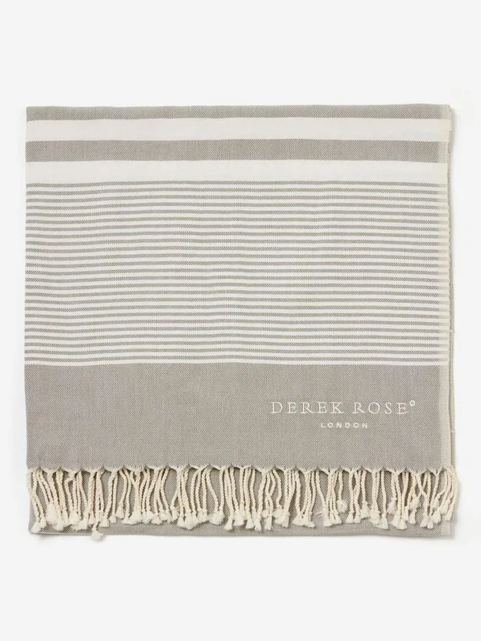 Derek Rose Hammam Towels MenWomen Hammam Towel Karinna Pure Cotton Silver