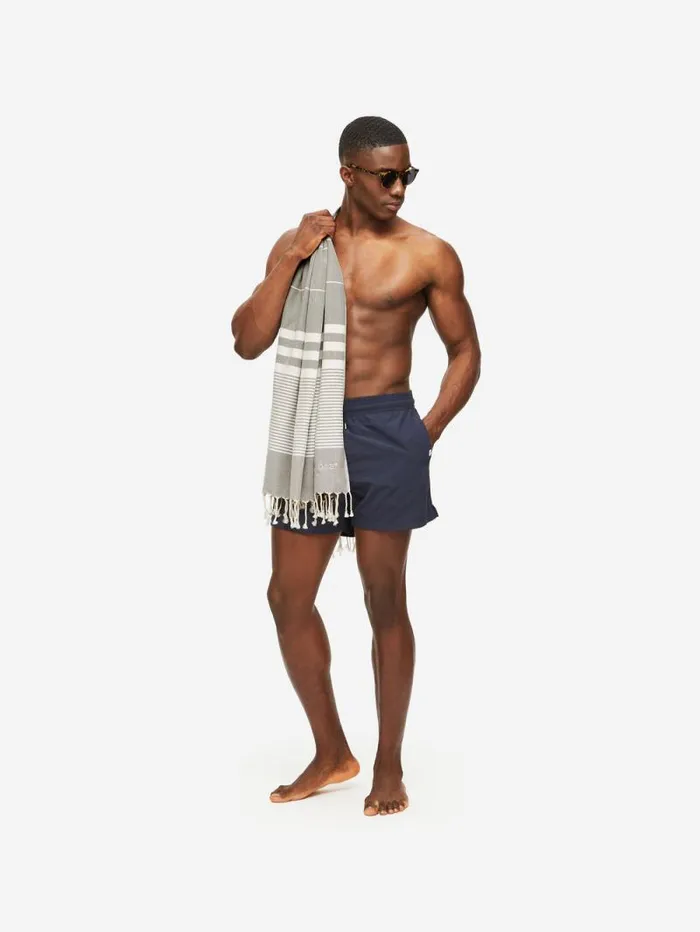 Derek Rose Hammam Towels MenWomen Hammam Towel Karinna Pure Cotton Silver