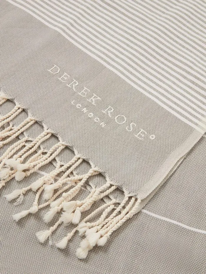 Derek Rose Hammam Towels MenWomen Hammam Towel Karinna Pure Cotton Silver