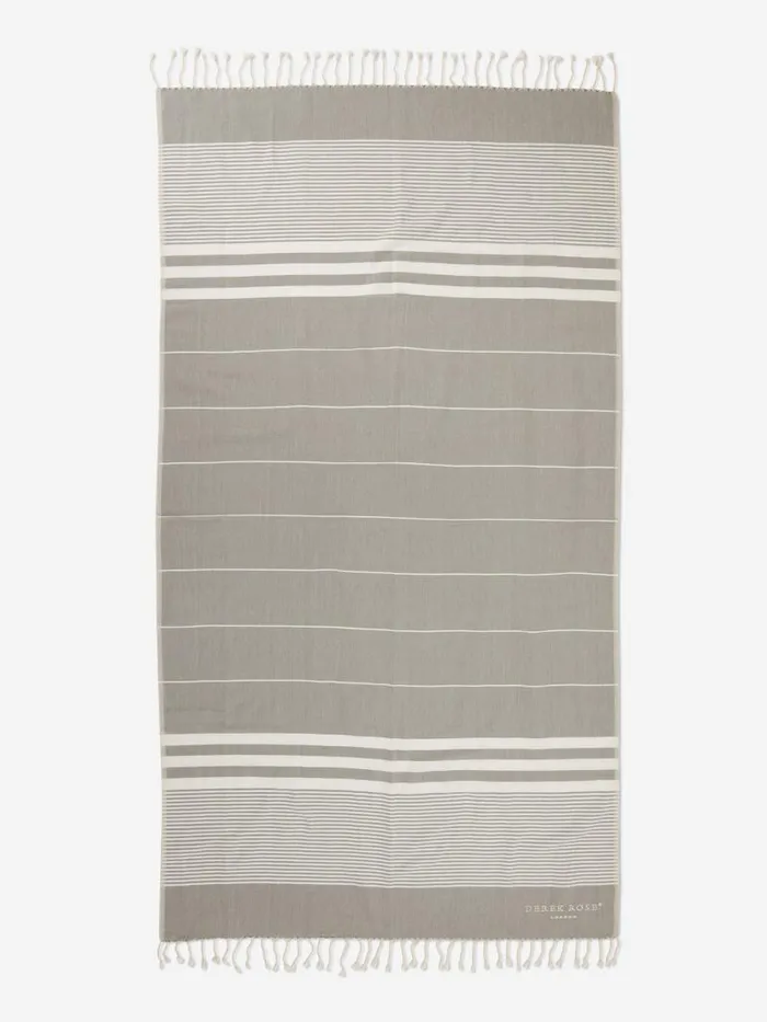 Derek Rose Hammam Towels MenWomen Hammam Towel Karinna Pure Cotton Silver