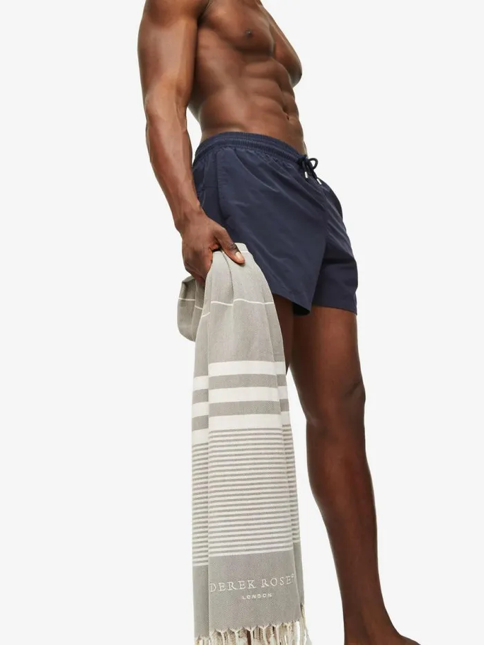 Derek Rose Hammam Towels MenWomen Hammam Towel Karinna Pure Cotton Silver