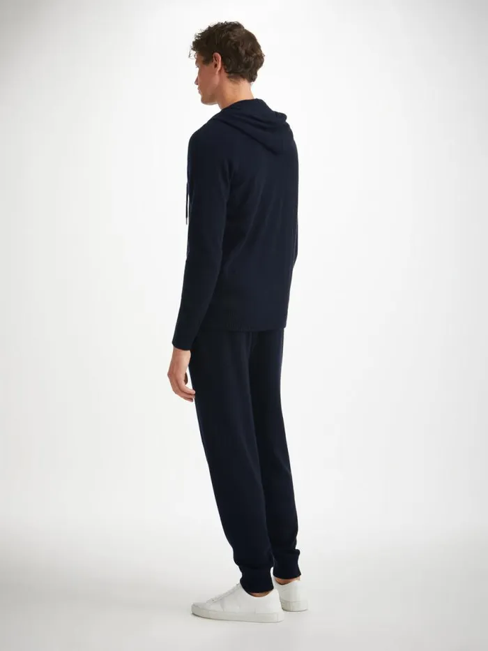 Derek Rose Hooded Tops Men Hoodie Finley Cashmere Navy
