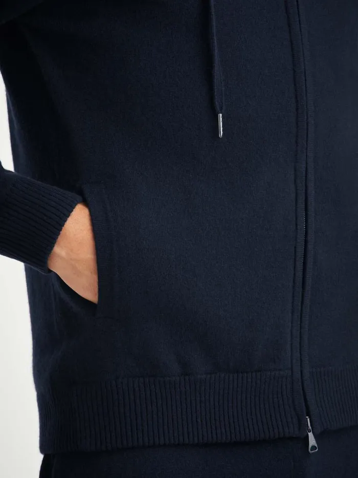 Derek Rose Hooded Tops Men Hoodie Finley Cashmere Navy