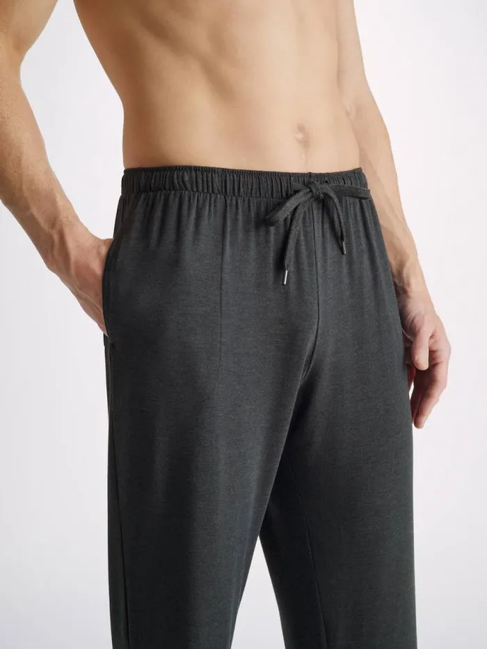 Derek Rose Lounge Pants Men Lounge Pants Marlowe Micro Modal Stretch Anthracite