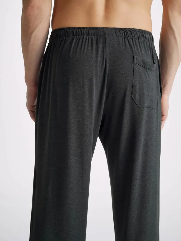 Derek Rose Lounge Pants Men Lounge Pants Marlowe Micro Modal Stretch Anthracite