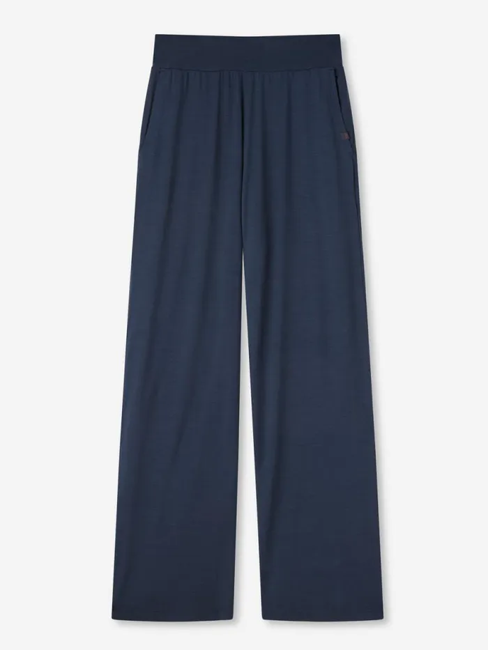 Derek Rose Lounge Pants Women Lounge Pants Basel Micro Modal Stretch Navy