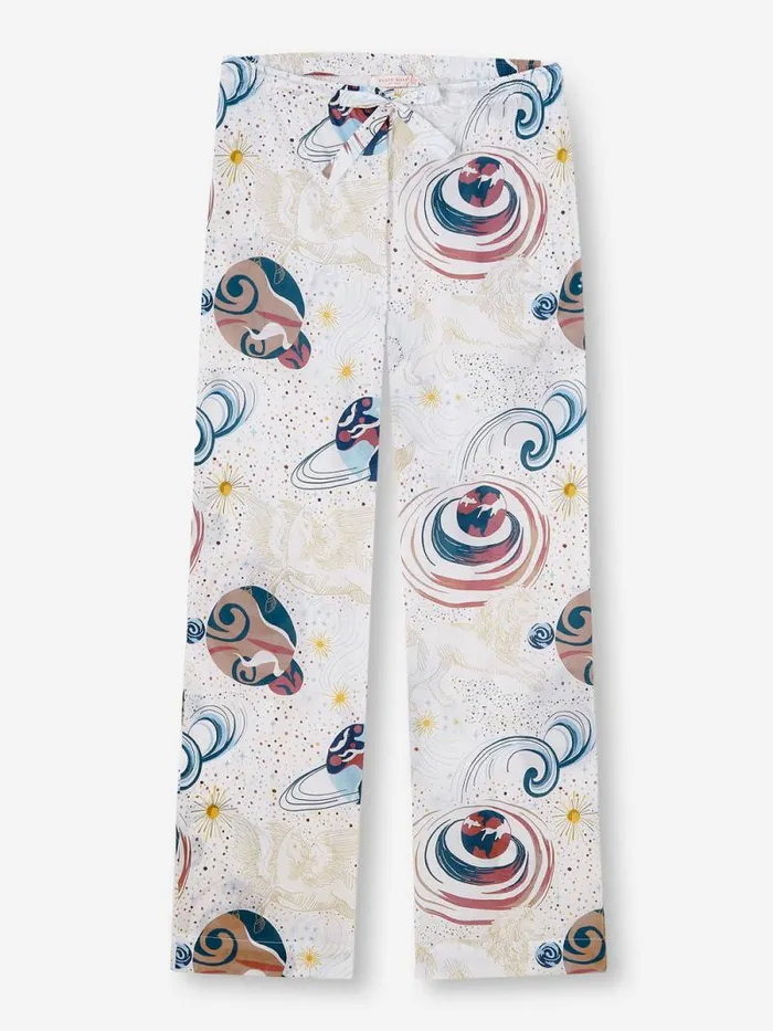 Derek Rose Lounge Pants Women Lounge Pants Ledbury 76 Cotton Batiste White