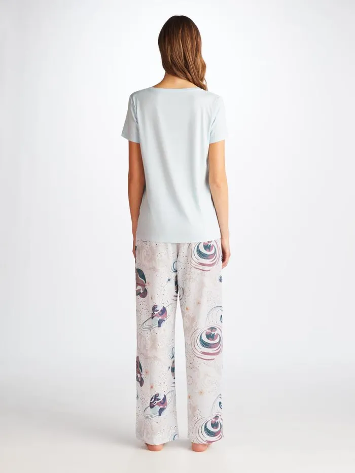 Derek Rose Lounge Pants Women Lounge Pants Ledbury 76 Cotton Batiste White