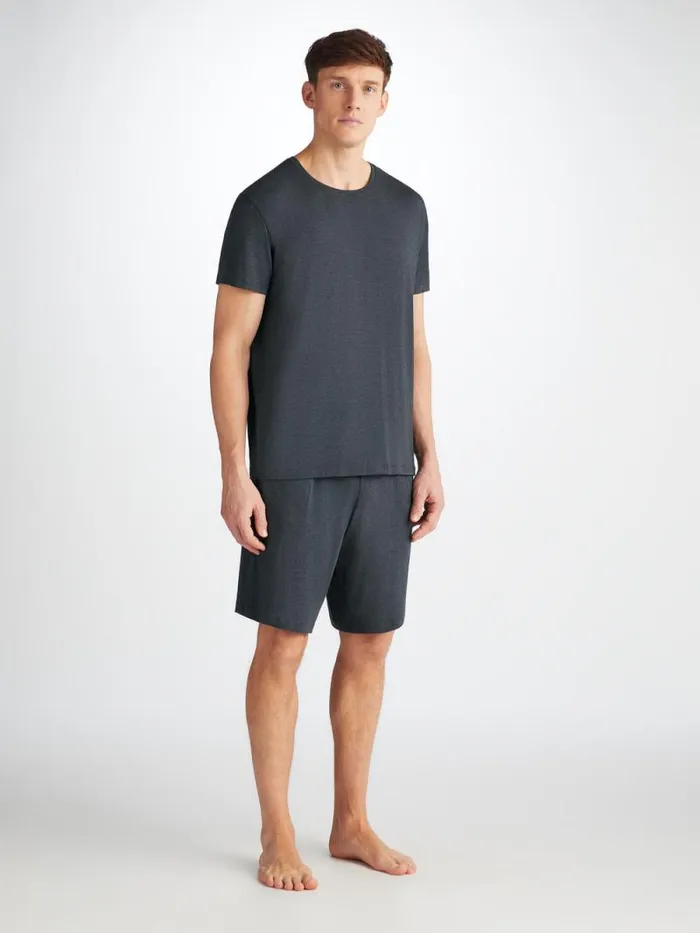 Derek Rose Lounge Shorts Men Lounge Shorts Marlowe Micro Modal Stretch Anthracite