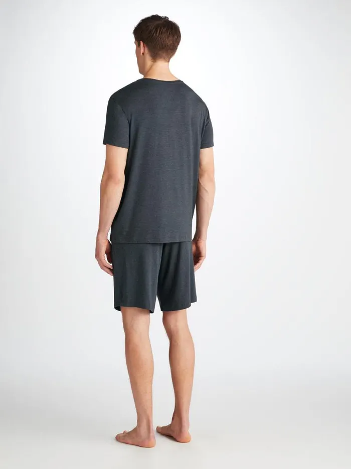 Derek Rose Lounge Shorts Men Lounge Shorts Marlowe Micro Modal Stretch Anthracite