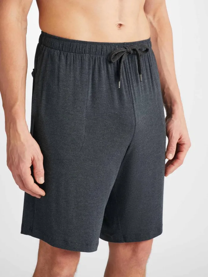 Derek Rose Lounge Shorts Men Lounge Shorts Marlowe Micro Modal Stretch Anthracite