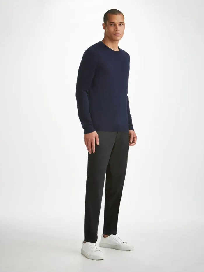 Derek Rose Merino Sweaters and Hoodies Men Sweater Orson Merino Wool Navy