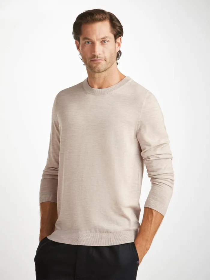Derek Rose Merino Sweaters and Hoodies Men Sweater Orson Merino Wool Oat