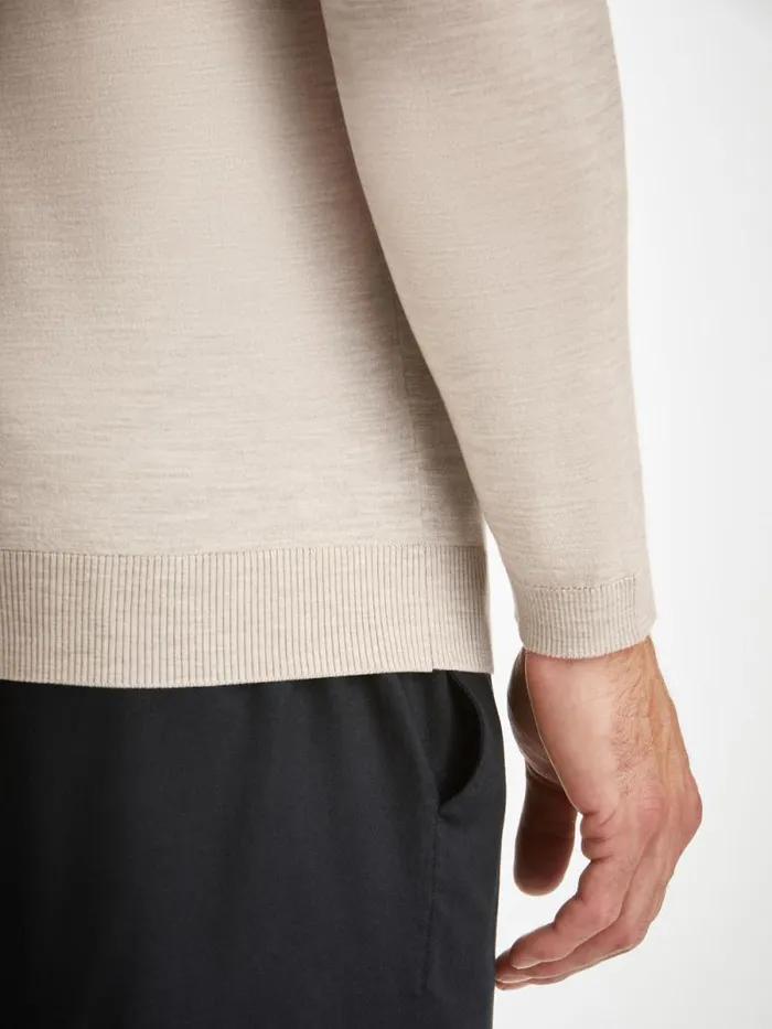 Derek Rose Merino Sweaters and Hoodies Men Sweater Orson Merino Wool Oat