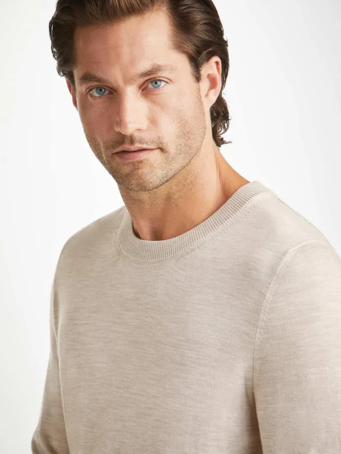 Derek Rose Merino Sweaters and Hoodies Men Sweater Orson Merino Wool Oat