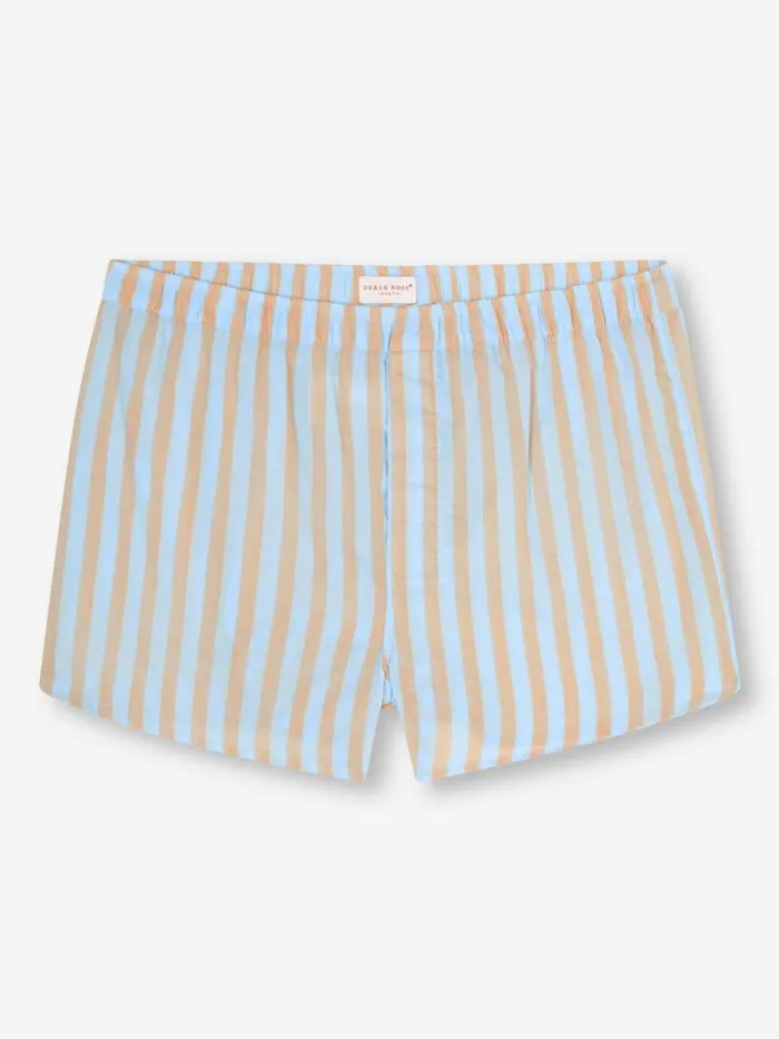 Derek Rose Modern Fit Boxer Shorts Men Modern Fit Boxers Amalfi 20 Cotton Batiste Blue