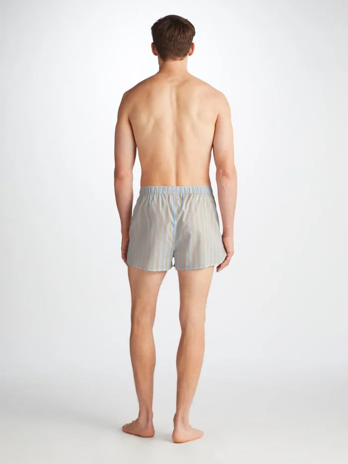 Derek Rose Modern Fit Boxer Shorts Men Modern Fit Boxers Amalfi 20 Cotton Batiste Blue
