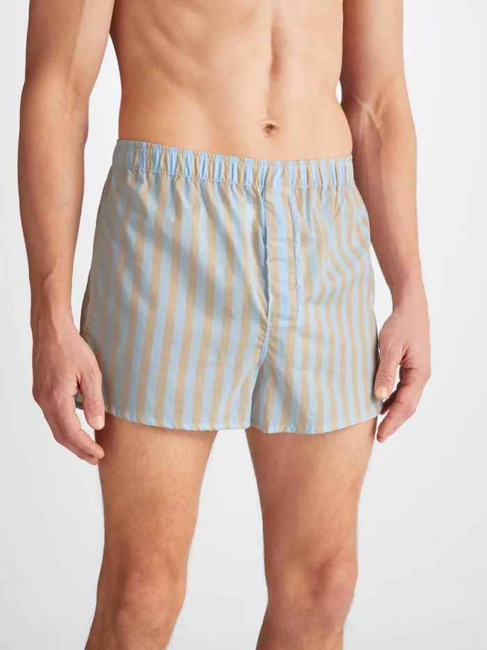 Derek Rose Modern Fit Boxer Shorts Men Modern Fit Boxers Amalfi 20 Cotton Batiste Blue
