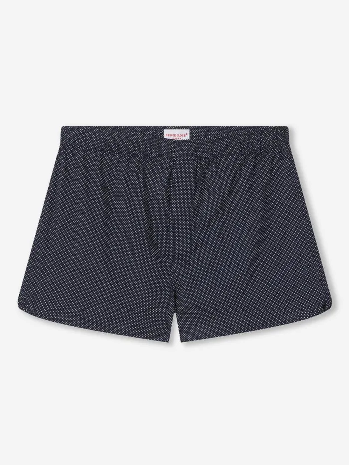 Derek Rose Modern Fit Boxer Shorts Men Modern Fit Boxers Plaza 21 Cotton Batiste Navy