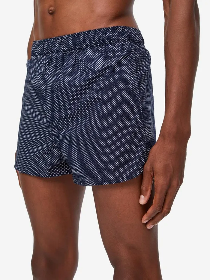 Derek Rose Modern Fit Boxer Shorts Men Modern Fit Boxers Plaza 21 Cotton Batiste Navy