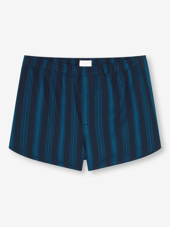 Derek Rose Modern Fit Boxer Shorts Men Modern Fit Boxers Royal 222 Cotton Navy