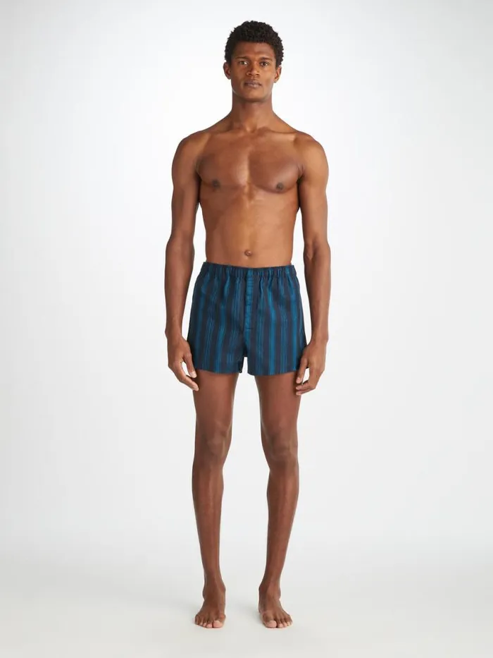 Derek Rose Modern Fit Boxer Shorts Men Modern Fit Boxers Royal 222 Cotton Navy