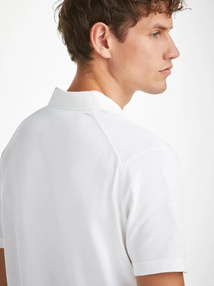 Derek Rose Sea Island Cotton Polo Shirts Men Polo Shirt Jacob Sea Island Cotton White