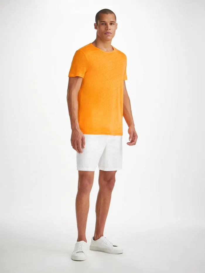 Derek Rose Short Sleeve TShirts Men TShirt Jordan Linen Tangerine