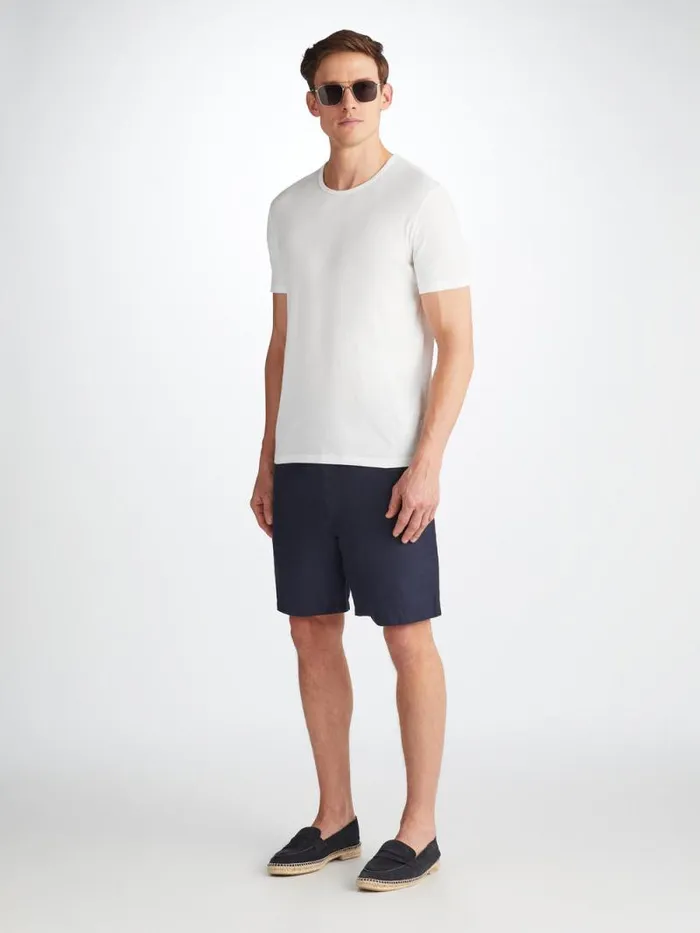 Derek Rose Short Sleeve TShirts Men TShirt Riley Pima Cotton White