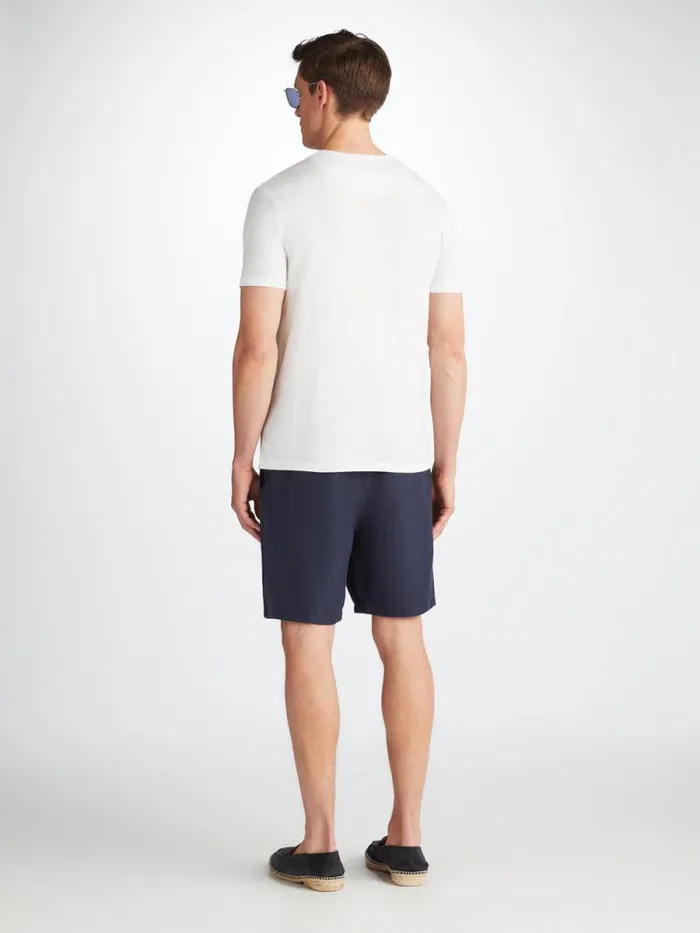 Derek Rose Short Sleeve TShirts Men TShirt Riley Pima Cotton White