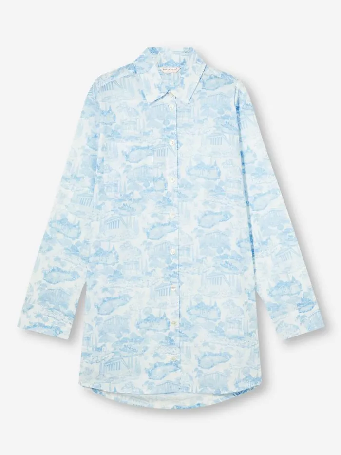 Derek Rose Sleep Shirts Women Nightshirt Ledbury 77 Cotton Batiste White