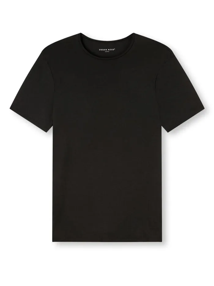 Derek Rose Underwear TShirts Men Underwear TShirt Alex Micro Modal Stretch Black