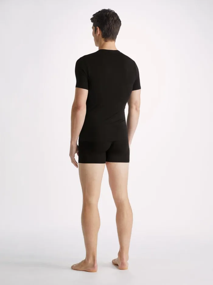 Derek Rose Underwear TShirts Men Underwear TShirt Alex Micro Modal Stretch Black
