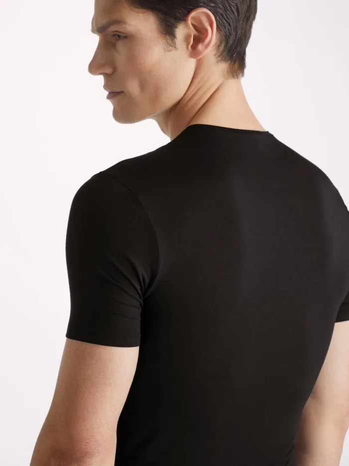 Derek Rose Underwear TShirts Men Underwear TShirt Alex Micro Modal Stretch Black