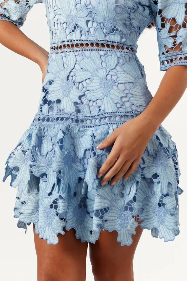 Destan Mini Dress Blue Multi Women Fall Dresses Petal and Pup