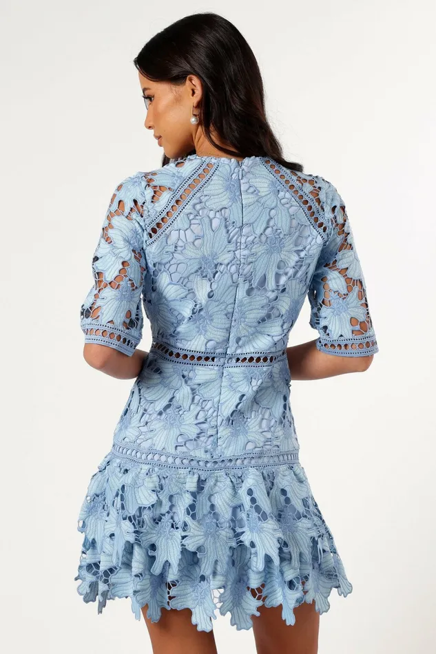 Destan Mini Dress Blue Multi Women Fall Dresses Petal and Pup