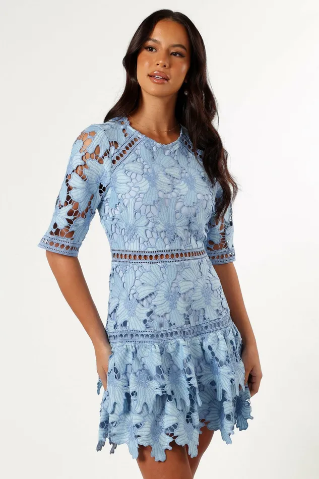 Destan Mini Dress Blue Multi Women Fall Dresses Petal and Pup