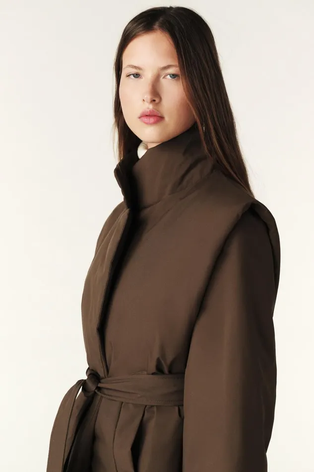 Down Jacket With Removable Sleeves Yaeli Brown Women Baandsh Jackets and Coats Down Jacket With Removable Sleeves Yaeli Brown Women Baandsh Jackets and Coats