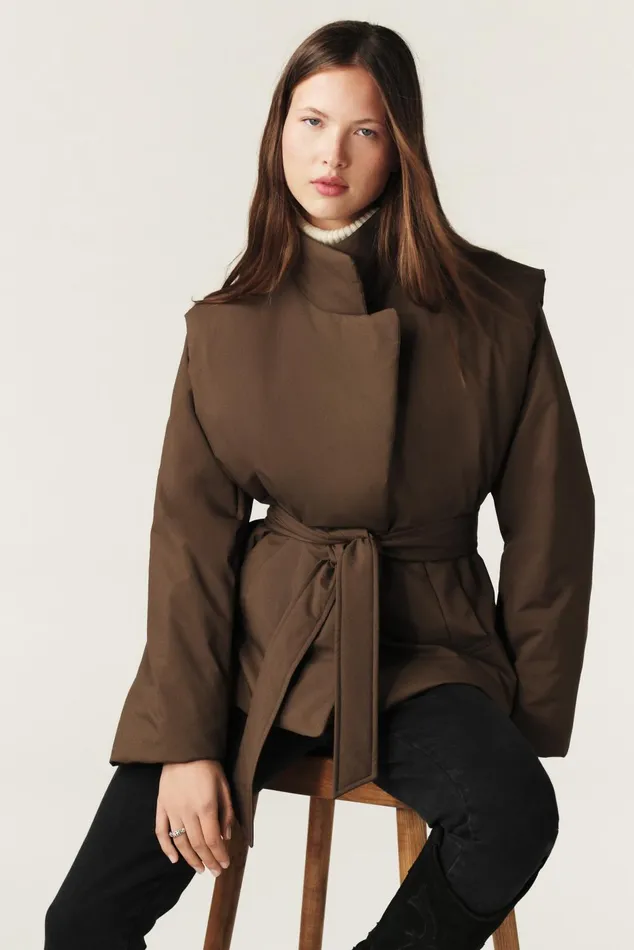 Down Jacket With Removable Sleeves Yaeli Brown Women Baandsh Jackets and Coats Down Jacket With Removable Sleeves Yaeli Brown Women Baandsh Jackets and Coats