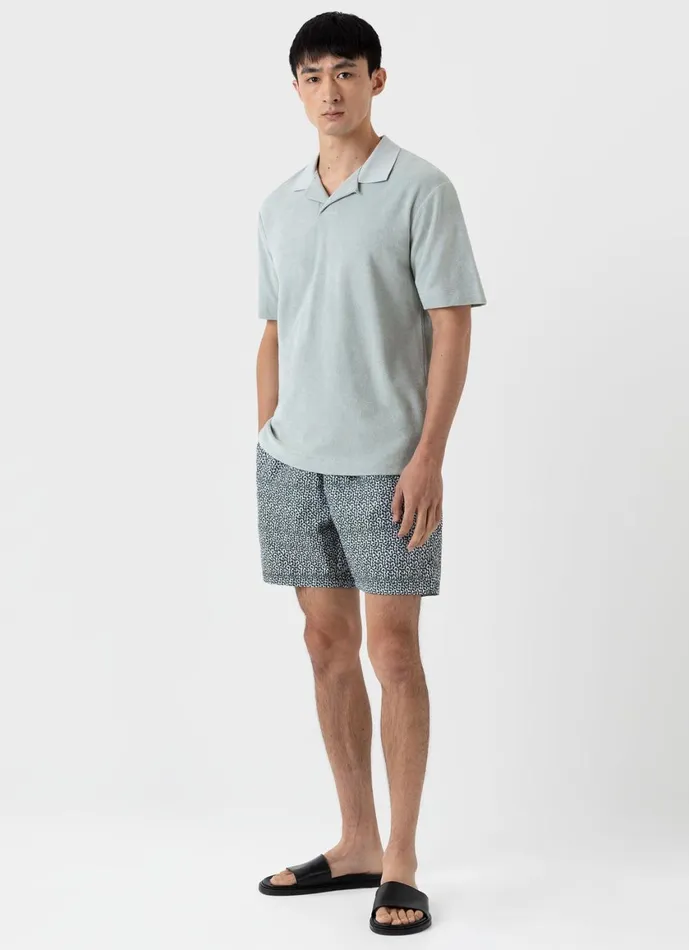 Drawstring Swim Shorts Green Painted Spot Print Men SUNSPEL Swimwear