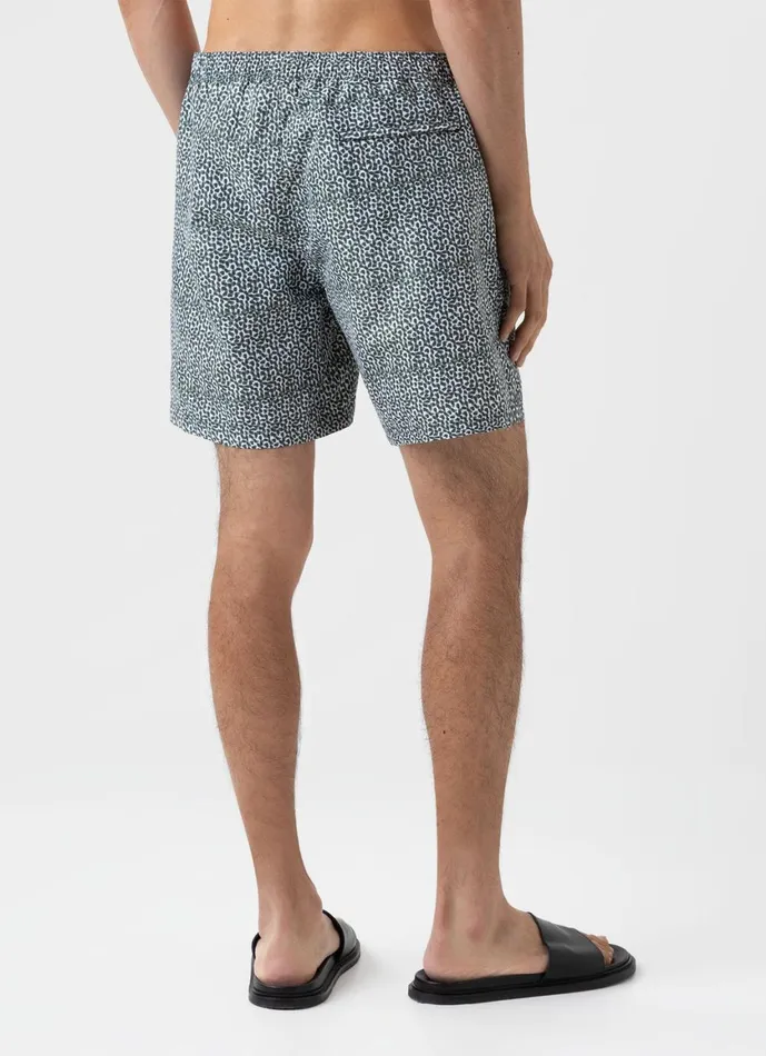 Drawstring Swim Shorts Green Painted Spot Print Men SUNSPEL Swimwear