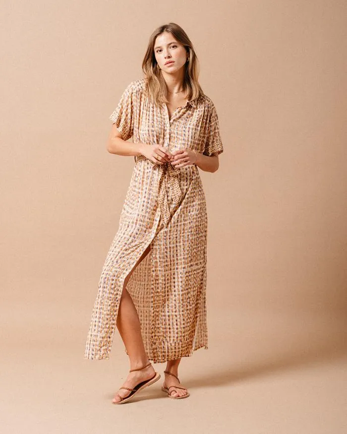 DRESS OCRE MAUVE Shop Grace and Mila Printed Dresses